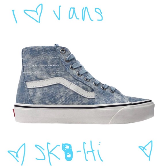 New 🆕 Vans SK8-Hi Tapered Canvas (Denim Destroy Winter Sky Blue Marshmallow) - Picture 16 of 17